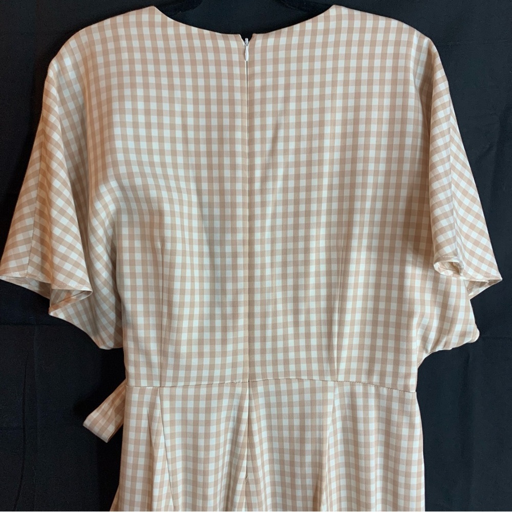 NWT Alex Marie Juliana Linen Wide Leg Jumper in Sand Gingham Print, size 12 - Picture 12 of 13